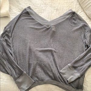 Grey Free People Oversized Sweater